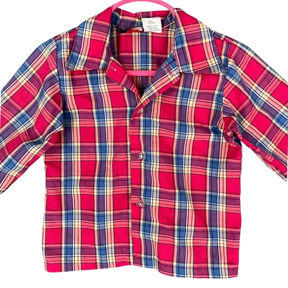 Hudson Ferrell Shirt 24M Baby Natural Plaid Button-Down Long-Sleeve‎